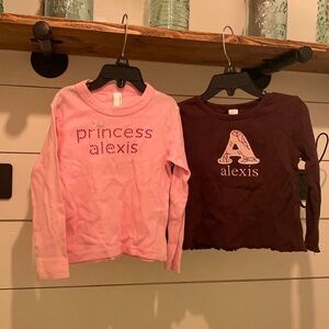2 “Alexis” Monogrammed Long Sleeve Shirts size 2